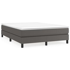 vidaXL atsperu gulta ar matraci, pelēks, 140x190 cm, mākslīgā āda цена и информация | Кровати | 220.lv