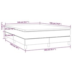 vidaXL atsperu gulta ar matraci, pelēks, 140x190 cm, mākslīgā āda cena un informācija | Gultas | 220.lv