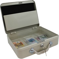Metāla naudas kaste 30cm, gaiši pelēka cena un informācija | Seifi | 220.lv