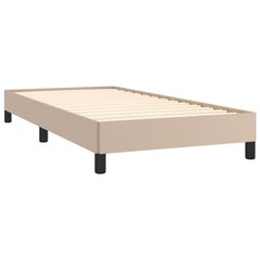 vidaXL atsperu gulta ar matraci, kapučīno, 100x200 cm, mākslīgā āda cena un informācija | Gultas | 220.lv