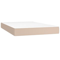 vidaXL atsperu gulta ar matraci, kapučīno, 120x200 cm, mākslīgā āda cena un informācija | Gultas | 220.lv