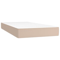 vidaXL atsperu gulta ar matraci, kapučīno, 100x200 cm, mākslīgā āda цена и информация | Кровати | 220.lv