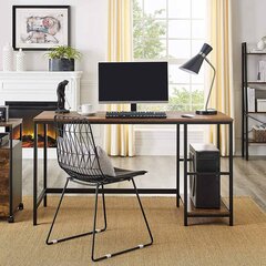 Письменный/компьютерный стол, винтажный коричневый/черный цена и информация | Компьютерные, письменные столы | 220.lv