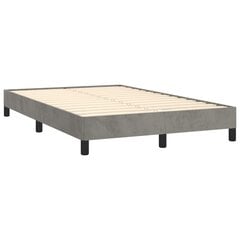 vidaXL atsperu gulta ar matraci, gaiši pelēks samts, 120x200 cm цена и информация | Кровати | 220.lv