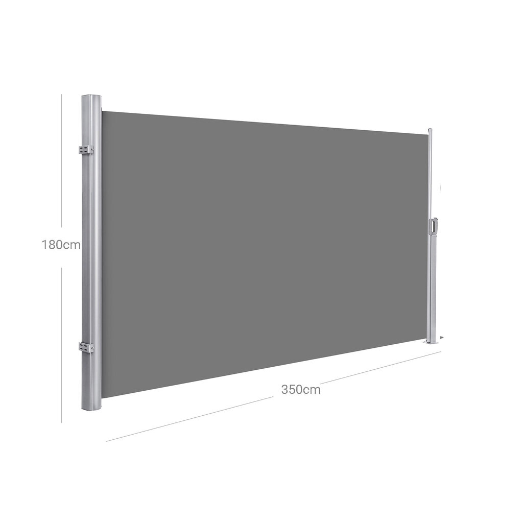 Izvelkama sānu markīze 1,8 x 3,5 m, pelēka krāsa цена и информация | Saulessargi, markīzes un statīvi | 220.lv