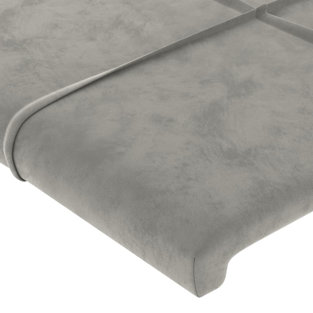 vidaXL gultas rāmis ar galvgali, gaiši pelēks samts, 120x200 cm цена и информация | Gultas | 220.lv