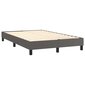 vidaXL atsperu gulta ar matraci, pelēka, 120x200 cm, mākslīgā āda cena un informācija | Gultas | 220.lv