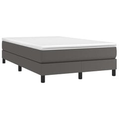 vidaXL atsperu gulta ar matraci, pelēka, 120x200 cm, mākslīgā āda cena un informācija | Gultas | 220.lv