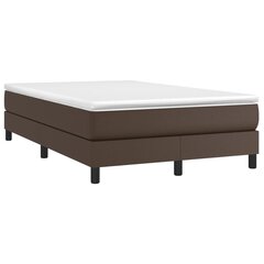 vidaXL atsperu gulta ar matraci, brūna, 120x200 cm, mākslīgā āda cena un informācija | Gultas | 220.lv