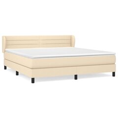 vidaXL atsperu gulta ar matraci, krēmkrāsas, 160x200 cm, audums цена и информация | Кровати | 220.lv