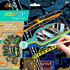 AVENIR Dzēšamu attēlu komplekts Transportation Scratch цена и информация | Развивающие игрушки | 220.lv