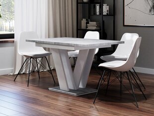 Стол HERKULEAN-biały/бетон цена и информация | Кухонные и обеденные столы | 220.lv