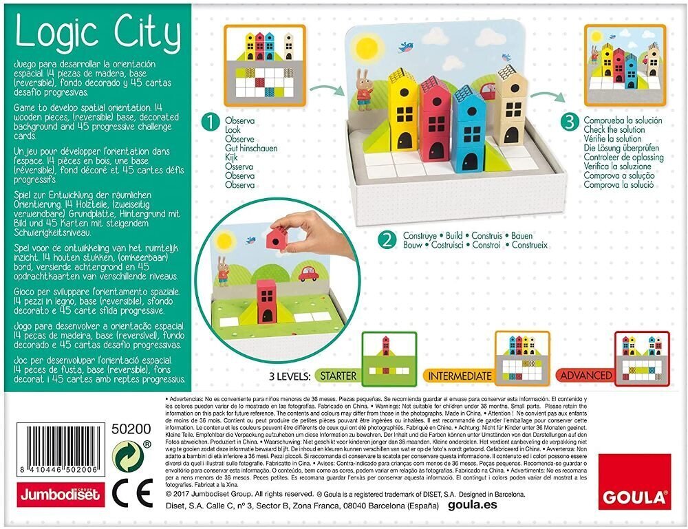Koka loģiskā puzle Logical City Goula цена и информация | Attīstošās rotaļlietas | 220.lv