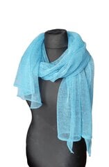 Льняной шарф натурального бирюзового цвета цена и информация | <p>Тапочки женские</p>
 | 220.lv