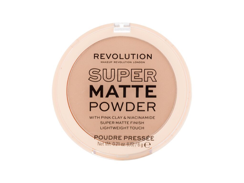 Makeup Revolution Super Matte Pressed Powder - Matējošs pūderis 6 g, Tan цена и информация | Grima bāzes, tonālie krēmi, pūderi | 220.lv
