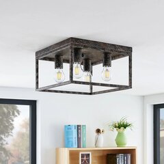 Потолочный светильник Lindby Lejus, четыре лампочки, ржавчина цена и информация | Потолочные светильники | 220.lv