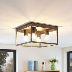 Потолочный светильник Lindby Lejus, четыре лампочки, ржавчина цена и информация | Потолочные светильники | 220.lv