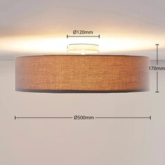 Griestu lampa Sebatin ar E27 LED, 50 cm, pelēka цена и информация | Потолочные светильники | 220.lv