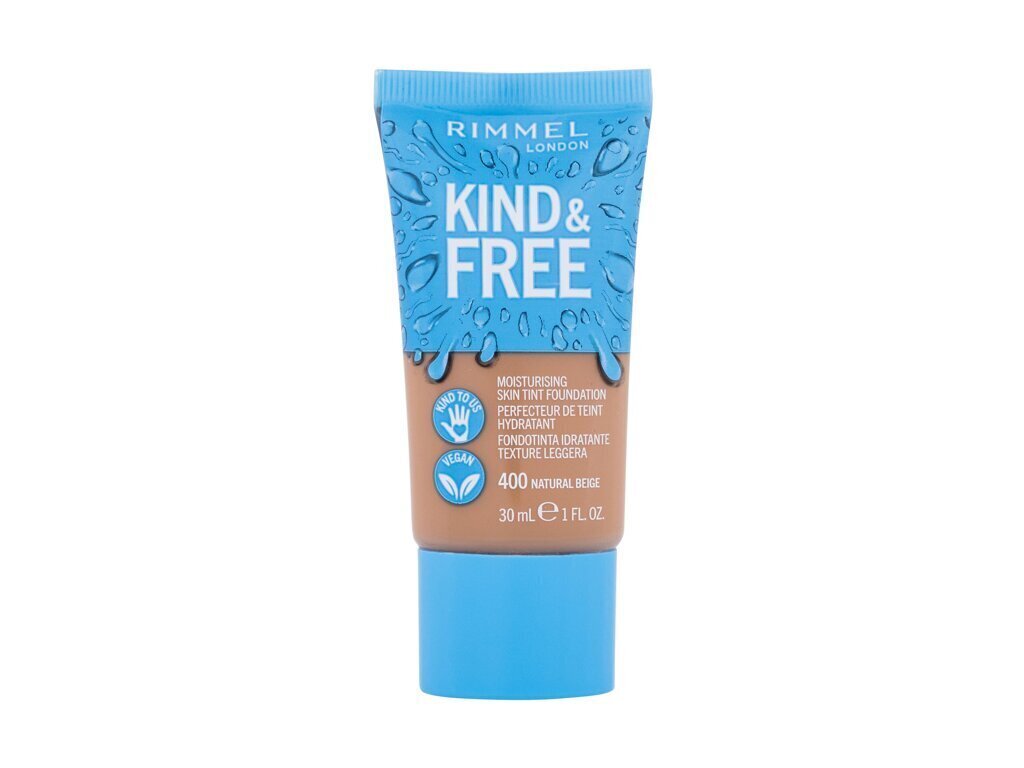 Grima pamats Rimmel London Kind y Free Skin Tint Foundation 400-Natural Beige, 30 ml cena un informācija | Grima bāzes, tonālie krēmi, pūderi | 220.lv