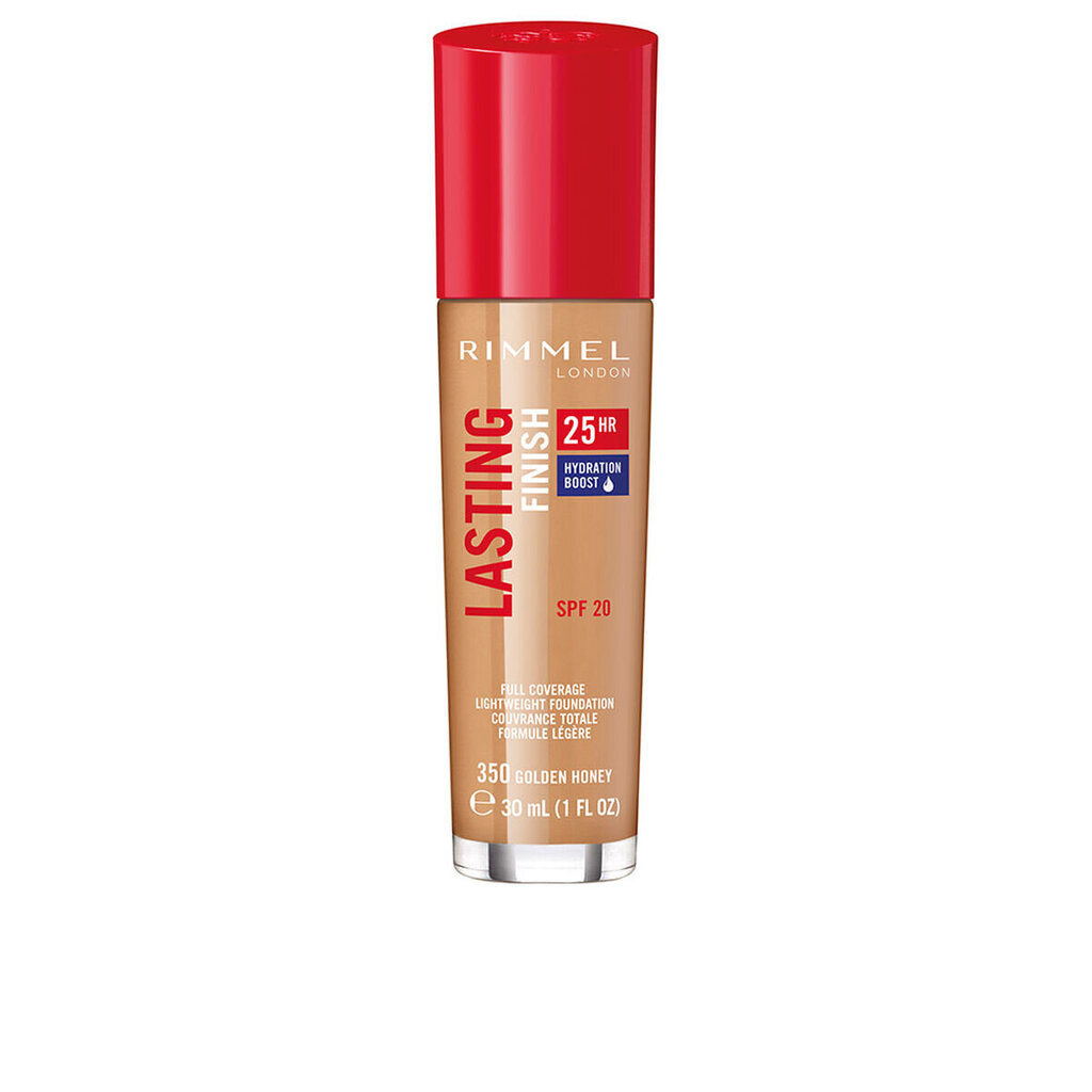 Rimmel Lasting Finish 25H Foundation SPF20 - Grima pamats 30 ml, 350 Golden Honey cena un informācija | Grima bāzes, tonālie krēmi, pūderi | 220.lv