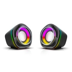 Aula N-107 Lieliskas skaņas Datora / Poratīvā 2.0 10W Stereo Skaļruņi 3.5mm + USB RGB + Pults Melna cena un informācija | Skaļruņi | 220.lv