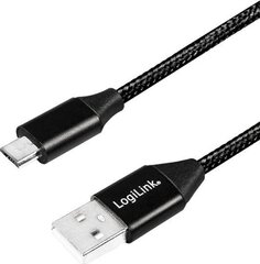 LogiLink CU0144 USB-A - microUSB, 1 m cena un informācija | Savienotājkabeļi | 220.lv