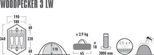 Походная палатка High Peak Woodpecker 3 LW цена и информация | Палатки | 220.lv