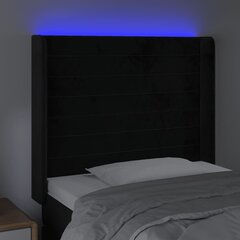 Galvgalis ar LED, melns, 103x16x118/128cm, samta цена и информация | Кровати | 220.lv