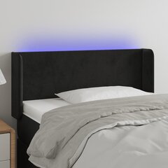 Изголовье со светодиодом, черное, 103x16x78/88 см цена и информация | Кровати | 220.lv