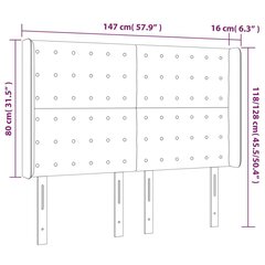 Galvgalis ar LED, melns, 147x16x118/128cm, auduma цена и информация | Кровати | 220.lv