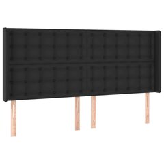 Galvgalis ar LED, melns, 163x16x118/128 cm cena un informācija | Gultas | 220.lv