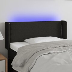 Изголовье со светодиодом, черное, 83x16x78/88 см цена и информация | Кровати | 220.lv