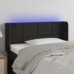 Изголовье со светодиодом, черное, 93x16x78/88 см цена и информация | Кровати | 220.lv