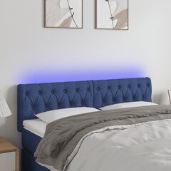 Galvgalis ar LED, zils, 160x7x78/88cm, auduma cena un informācija | Gultas | 220.lv