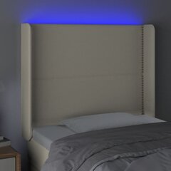 Изголовье со светодиодной подсветкой, кремовое, 83x16x118/128 см цена и информация | Кровати | 220.lv
