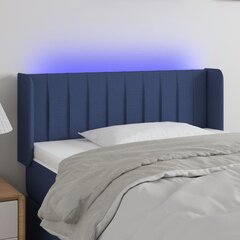 Galvgalis ar LED, zils, 93x16x78/88cm, auduma cena un informācija | Gultas | 220.lv
