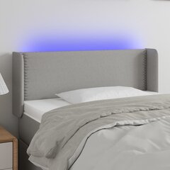 Изголовье со светодиодом, светло-серое, 103x16x78/88 см, ткань цена и информация | Кровати | 220.lv