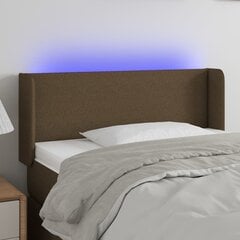 Galvgalis ar LED, tumši brūns, 83x16x78/88cm cena un informācija | Gultas | 220.lv