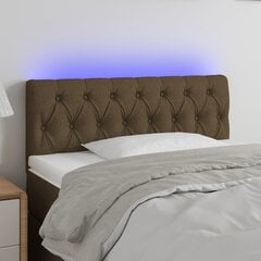 Galvgalis ar LED, tumši brūns, 90x7x78/88cm, auduma цена и информация | Кровати | 220.lv