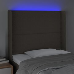 Galvgalis ar LED, pelēkbrūns, 103x16x118/128cm, auduma цена и информация | Кровати | 220.lv
