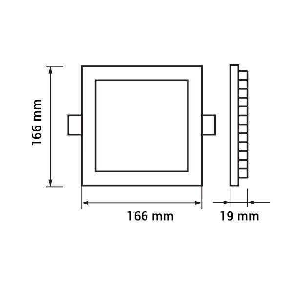 LED iebūvējamais panelis 12W / 820Lm / 2800K / 120° cena un informācija | Iebūvējamās lampas, LED paneļi | 220.lv