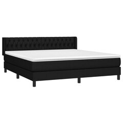 vidaXL atsperu gulta ar matraci, melns, 180x200 cm, audums cena un informācija | Gultas | 220.lv