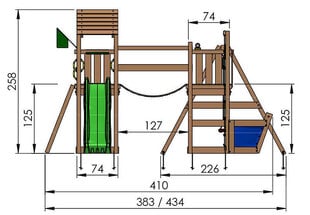 Детская площадка Jungle Gym Voyager 2-Swing цена и информация | Детские игровые домики | 220.lv