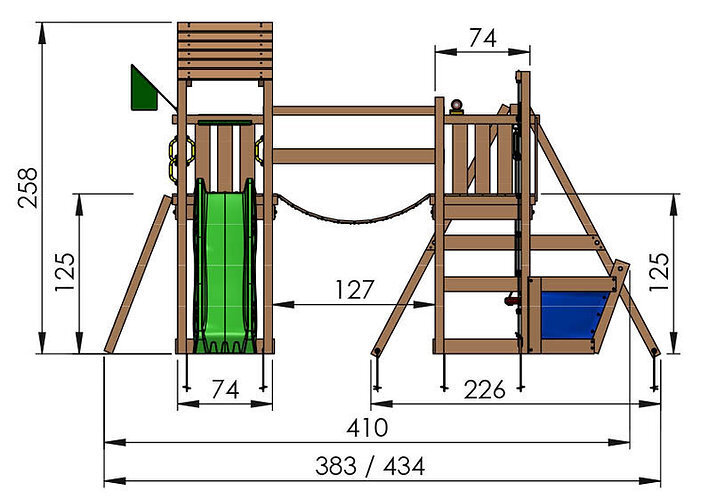 Bērnu rotaļu laukums Jungle Gym Voyager 2-Swing cena un informācija | Bērnu rotaļu laukumi, mājiņas | 220.lv