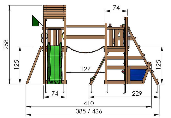 Bērnu rotaļu laukums Jungle Gym Voyager 2-Climb cena un informācija | Bērnu rotaļu laukumi, mājiņas | 220.lv