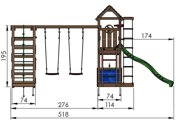 Bērnu rotaļu laukums Jungle Gym Voyager 2-Climb cena un informācija | Bērnu rotaļu laukumi, mājiņas | 220.lv