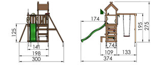 Детская площадка Jungle Gym Teepee 1-Swing цена и информация | Детские игровые домики | 220.lv