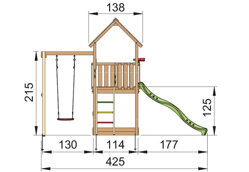 Bērnu rotaļu laukums Jungle Gym Club 1-Swing cena un informācija | Bērnu rotaļu laukumi, mājiņas | 220.lv