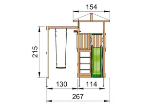 Bērnu rotaļu laukums Jungle Gym Hut 1-Swing cena un informācija | Dārza mēbeles bērniem | 220.lv