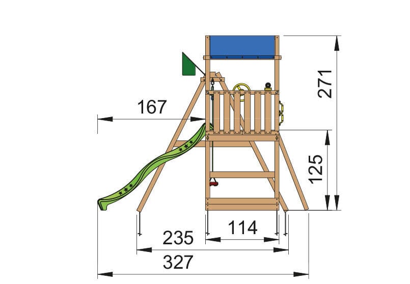 Bērnu rotaļu laukums Jungle Gym Hut 1-Swing cena un informācija | Dārza mēbeles bērniem | 220.lv